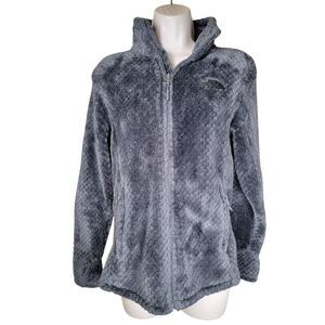 The North Face Women Medium Blue Osito Silken Raschel Fleece Stand Collar Jacket